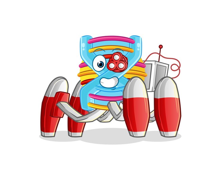 Vector vector de robot futuro de adn. personaje animado