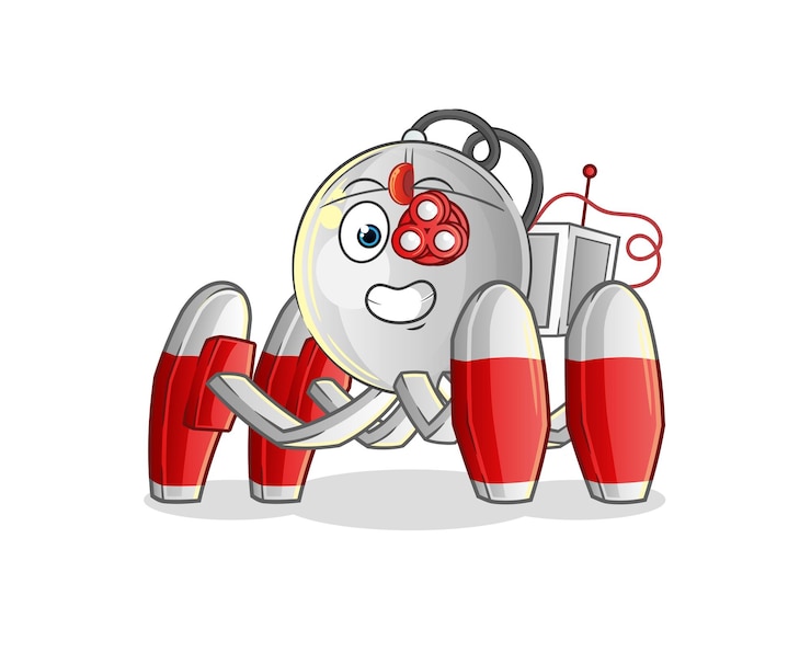 Vector vector de robot futuro ratón de computadora. personaje animado