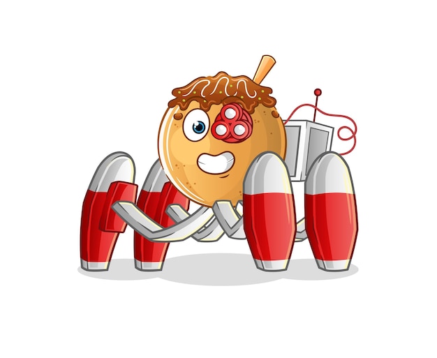 Vector de robot futuro takoyaki. personaje animado