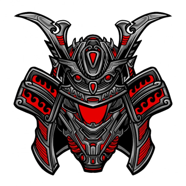 Vector de robot samurai