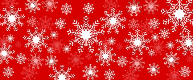Vector rojo y blanco copos de nieve de invierno hermoso diseño de bandera