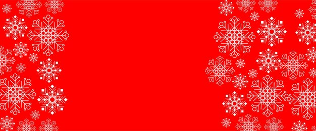 Vector rojo y blanco invierno y feliz año nuevo pancartas con copos de nieve