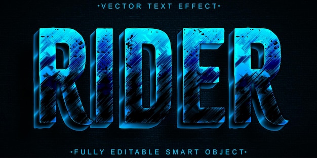 Vector Rojo Más Rápido Jinete Efecto De Texto De Objeto Inteligente Totalmente Editable