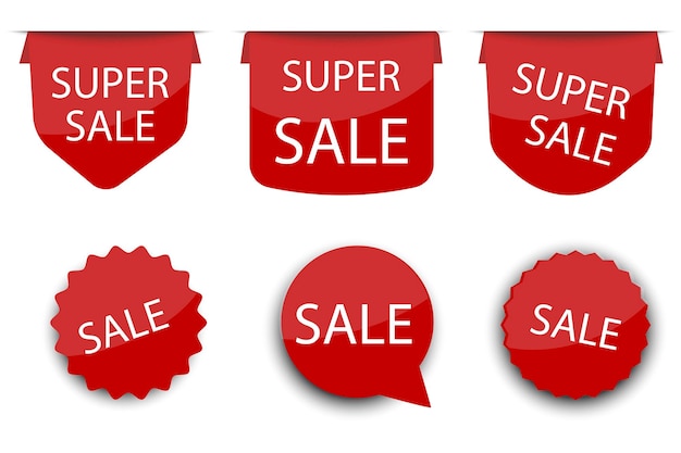 Vector rojo precio o insignia de venta etiqueta super venta ronda dizaneyrsky banner sobre un descuento foto de stock