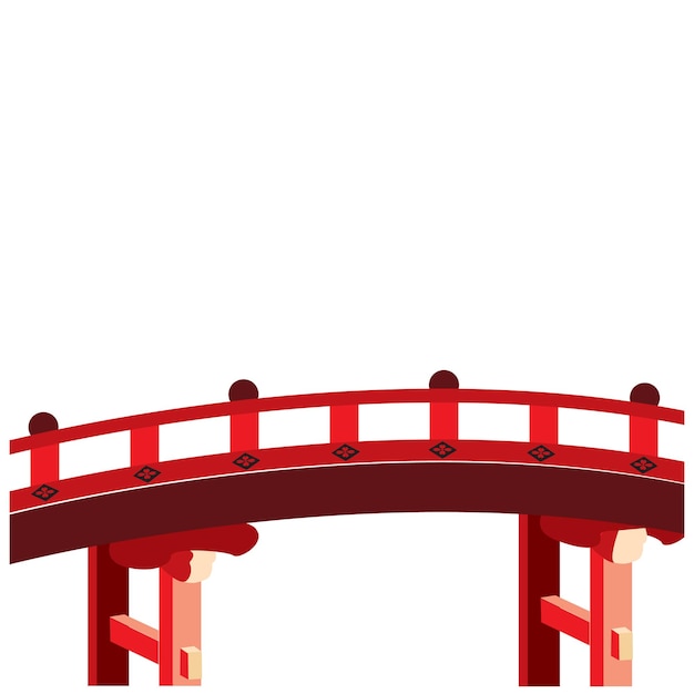 vector rojo puente japón