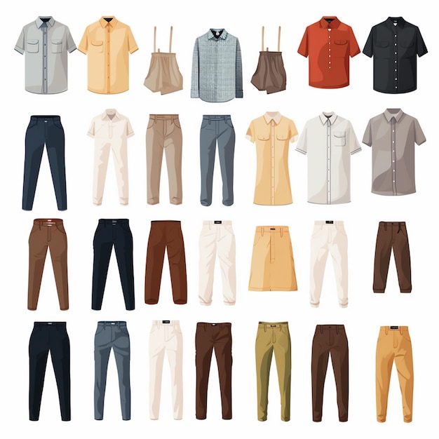 vector ropa conjunto ilustración moda aislado diseño ropa colección tela