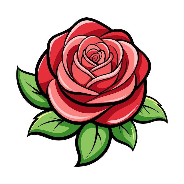 Vector rosa aislado sobre un fondo blanco