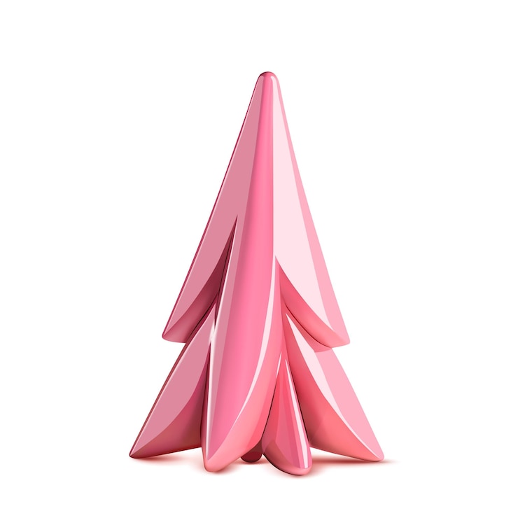 Vector vector rosa árbol de navidad d render arte digital