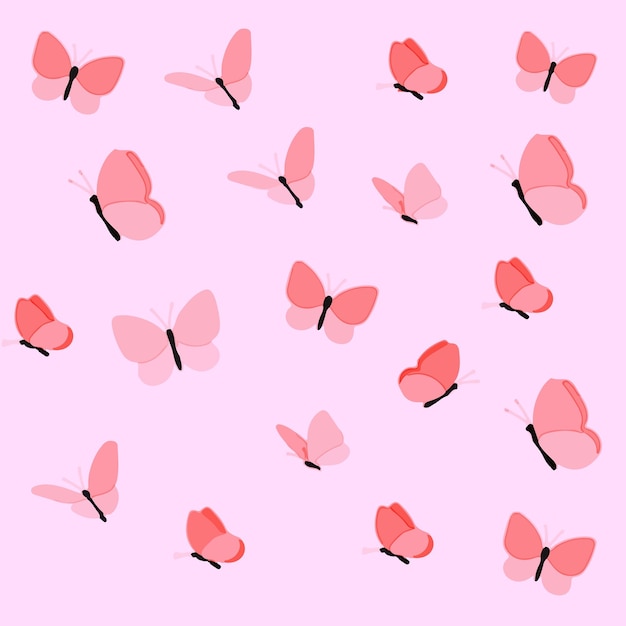 Vector vector rosa banner o fondo con mariposas