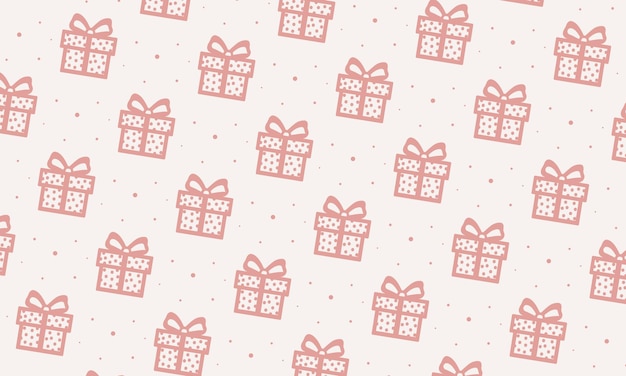 Vector rosa caja de regalos papel de embalaje patrón fondo de papel pintado