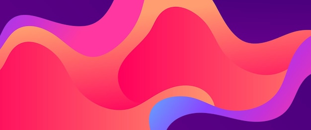 Vector rosa melocotón y púrpura violeta estilo minimalista sencillo diseño de pancarta de gradiente abstracto con ondas y formas líquidas Vector para presentaciones cartel de volante fondo invitación de informe anual