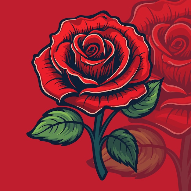 Vector de la rosa roja