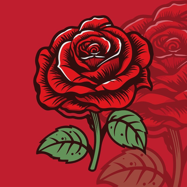 Vector de la rosa roja