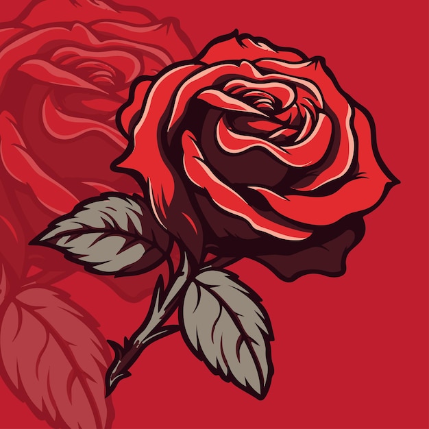 Vector de la rosa roja