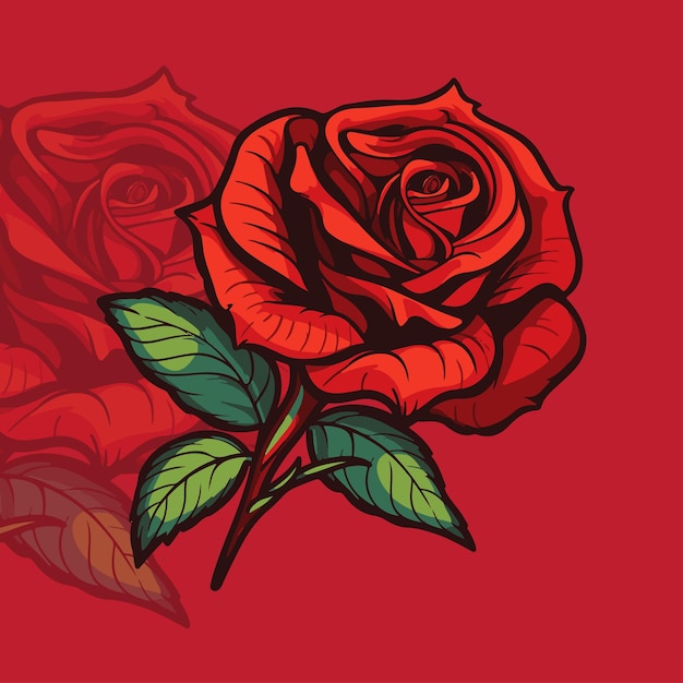 Vector de la rosa roja