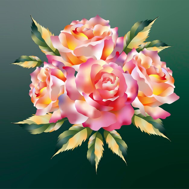 Vector de la rosa rosada