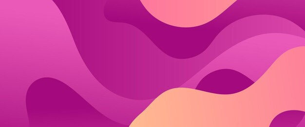 Vector rosado y púrpura con gradiente de vector abstracto pancarta creativa en estilo minimalista y simple de moda con formas de onda Vector para presentaciones volantes carteles de fondo invitaciones de informe anual