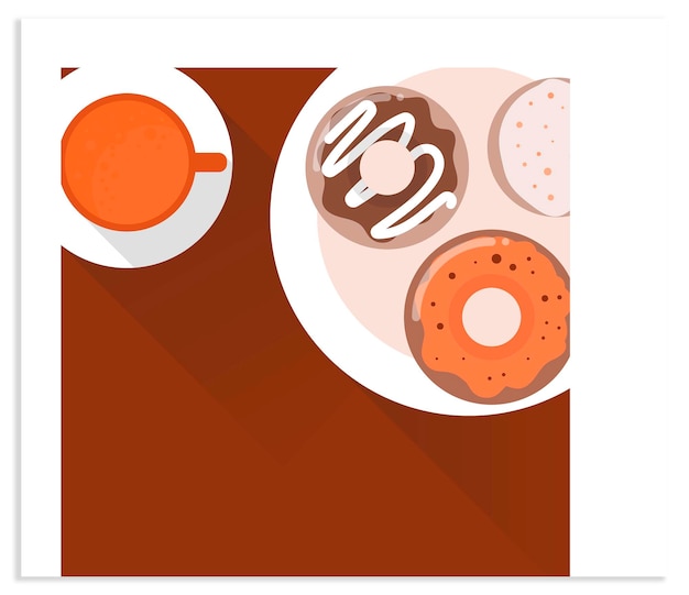 Vector de rosquillas y café