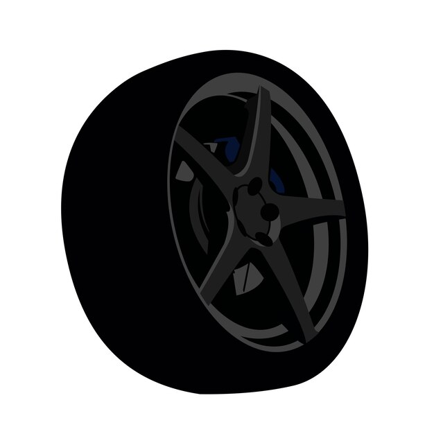 vector de la rueda del neumático del carro