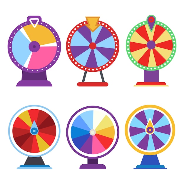 Vector rueda de oro de la fortuna para el juego de lotería o casino oportunidad de ganar un premio