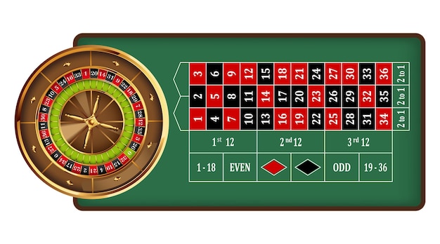 vector de ruleta en la mesa de juego