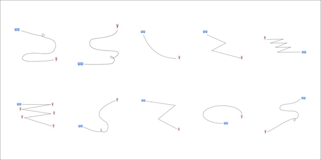 Vector vector de ruta de viaje de autobús