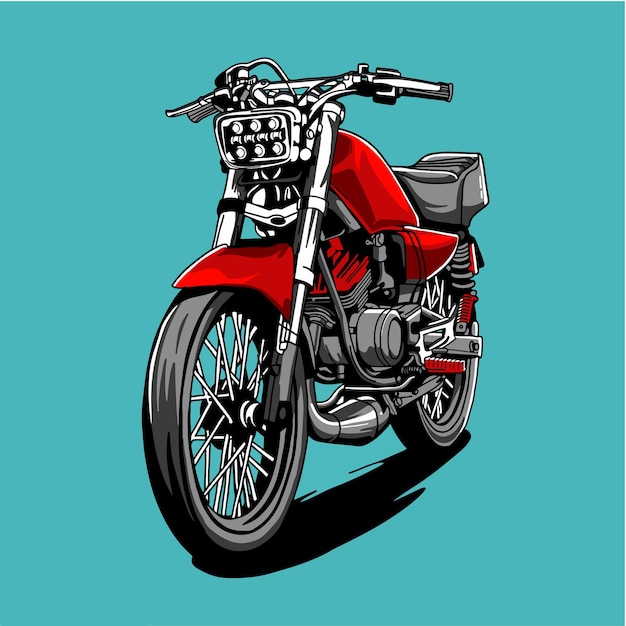 vector rx king ilustración motocicleta con color rojo