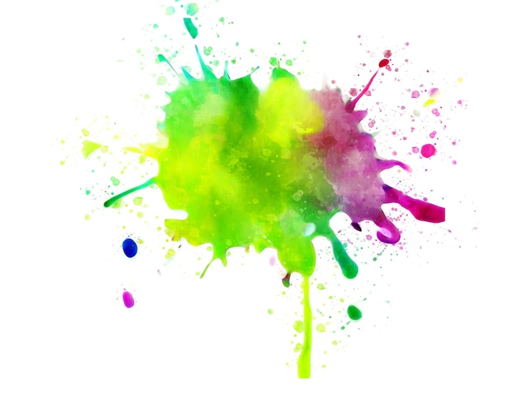 Vector vector de salpicaduras de acuarela de mancha multicolor.