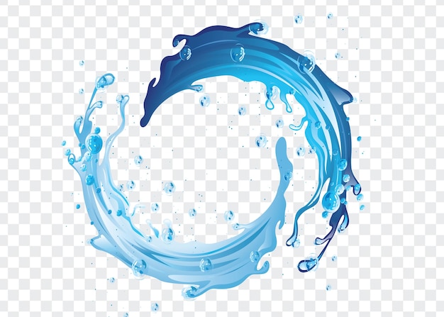 Vector de salpicaduras de agua transparente