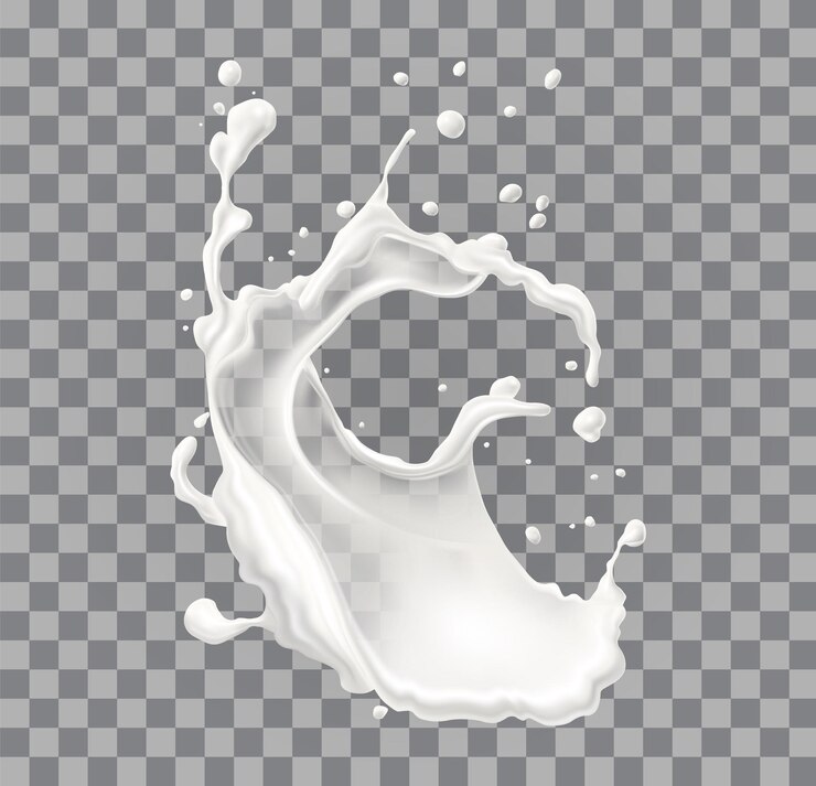 Vector vector de salpicaduras lácteas de chorro de leche líquido blanco realista en fondo aislado ilustración 3d