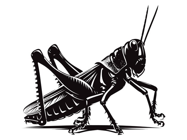 Vector de saltamontes con fondo blanco