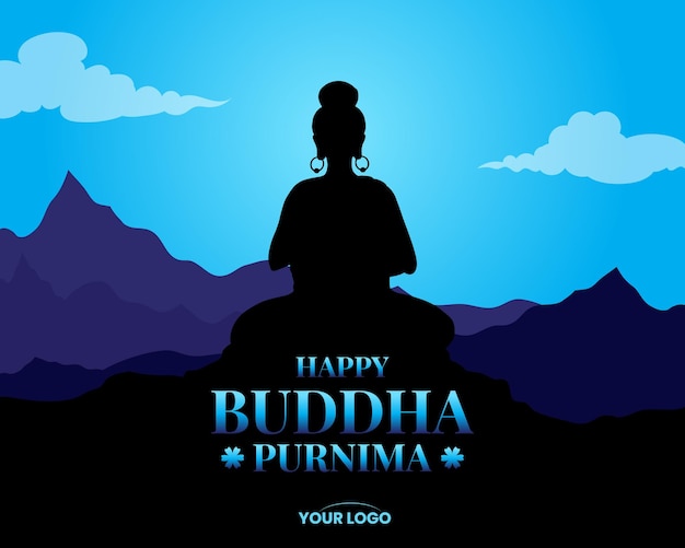 Vector vector de saludos para la celebración de buddha jayanti, buddha purnima y buddha day vesak