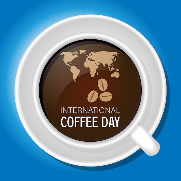 vector de saludos del día internacional del café