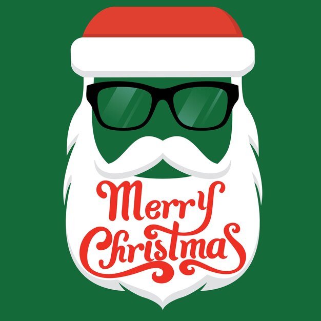 Vector vector de santa claus de fondo verde máscara de navidad