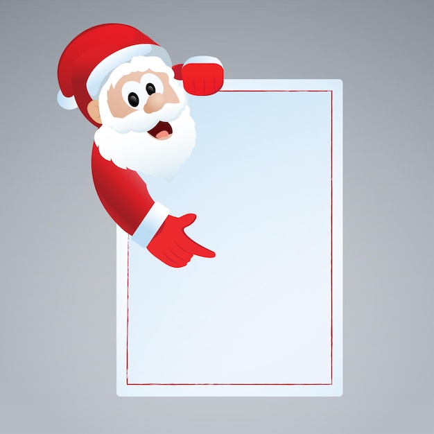 Vector de Santa Claus con tablero de mensajes