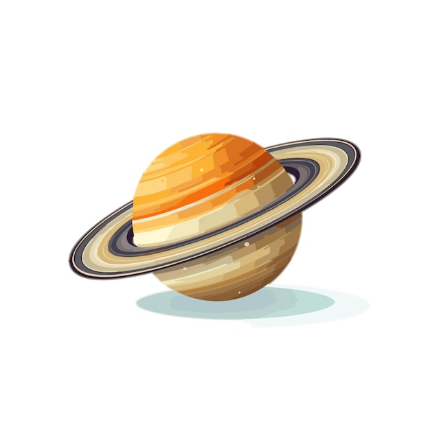 Vector de saturno sobre fondo blanco1