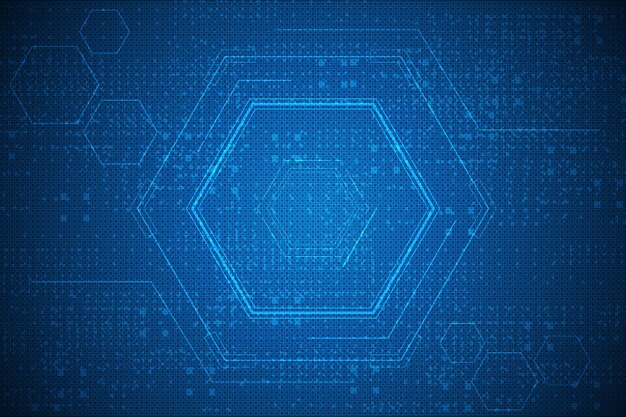 Vector scifi hexagonal patrón futurista innovación tecnología del futuro fondo