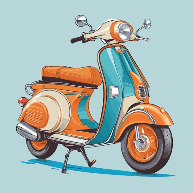 Vector vector de scooter sobre un fondo blanco