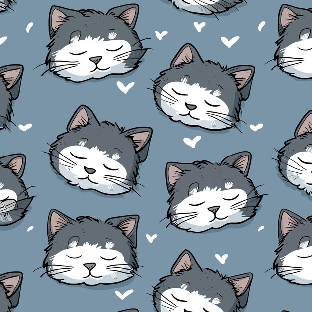 Vector vector_seamless_pattern_with_cute_sleeping_cats (patrón sin costuras con gatos bonitos que duermen)