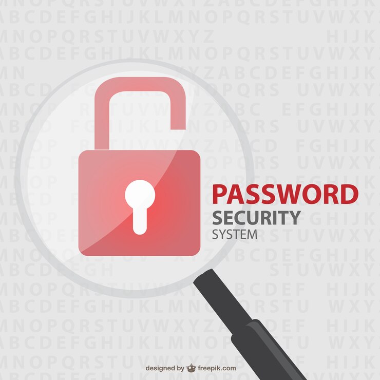Vector vector de seguridad con contraseña
