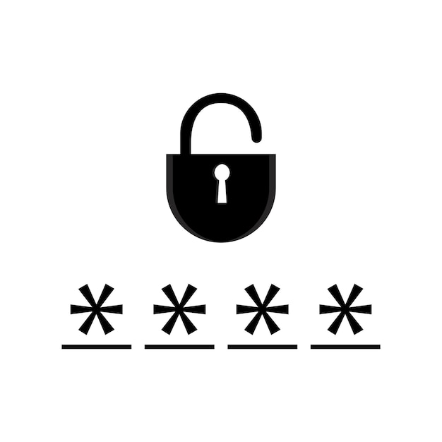 Vector de seguridad sitio web icono programa de computadora botón señales en contraseña abierta