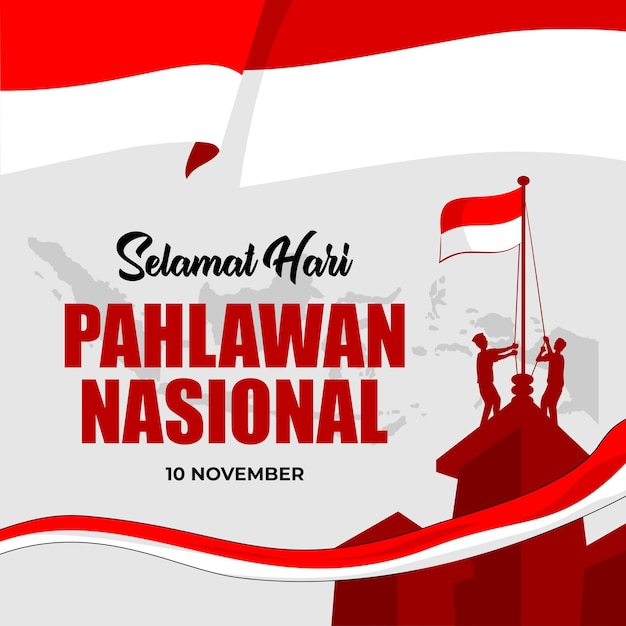 vector selamat hari pahlawan nasional feliz día de los héroes nacionales de indonesia