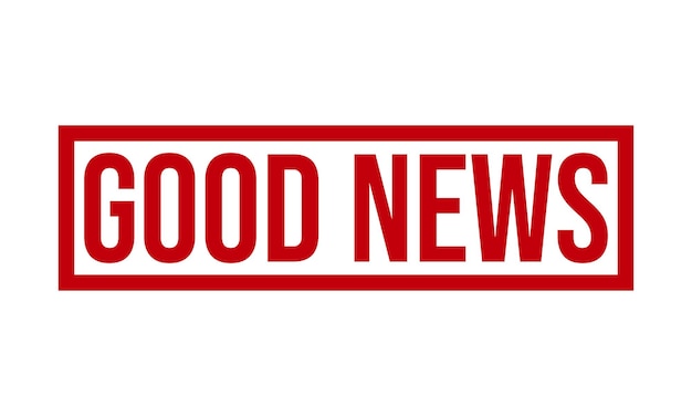 Vector de sellado de estampado de goma de buenas noticias