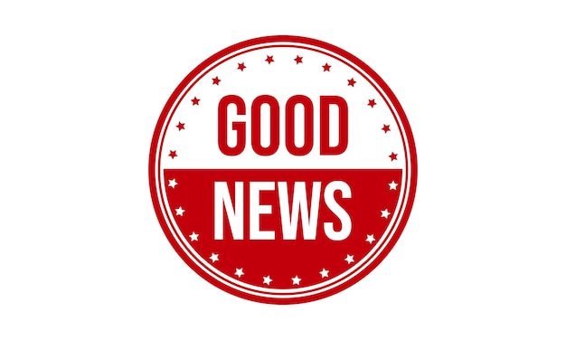 Vector de sellado de estampado de goma de buenas noticias