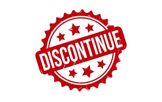 Vector de sello de goma de discontinuación roja