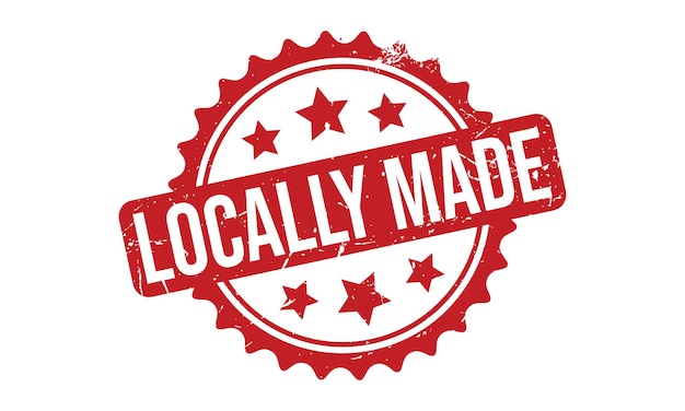 Vector de sello de goma de fabricación local.