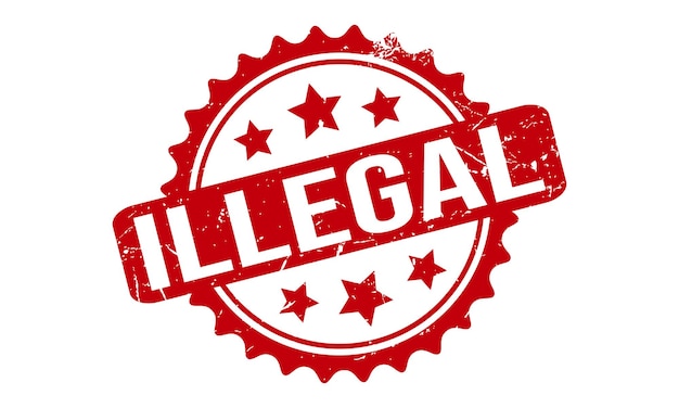 Vector de sello de goma ilegal