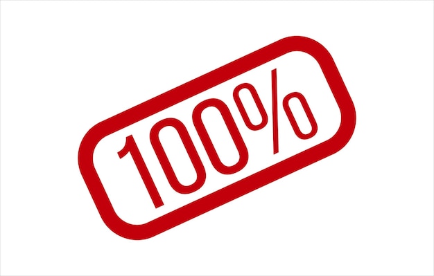 Vector de sello de goma rojo 100