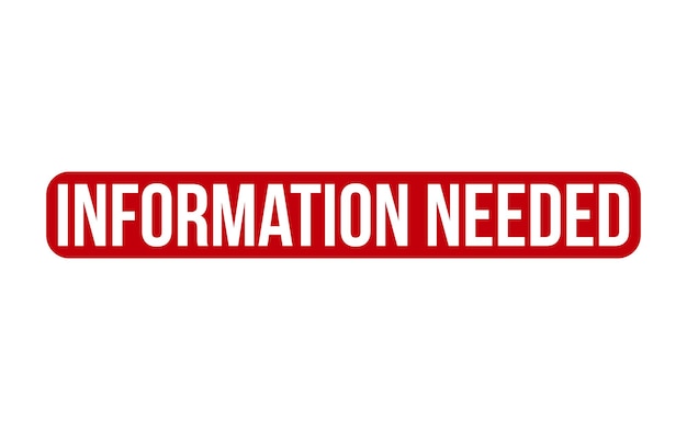 Vector de sello de goma rojo de la información requerida