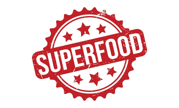 Vector de sello de goma de súper alimento